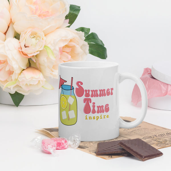 inspire Summer Time White glossy mug