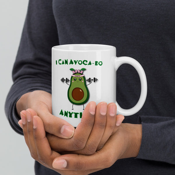 inspire Avocado Lady White glossy mug