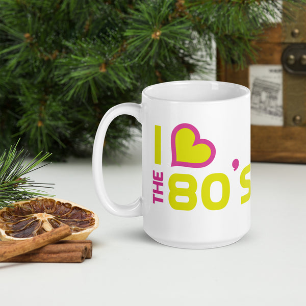 I Heart The 80's White glossy mug