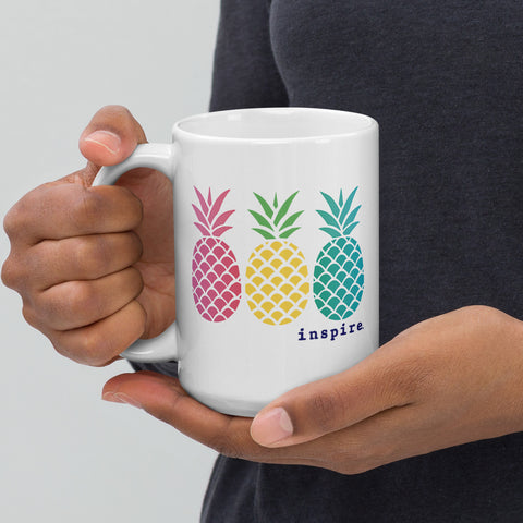 inspire Pineapple White glossy mug