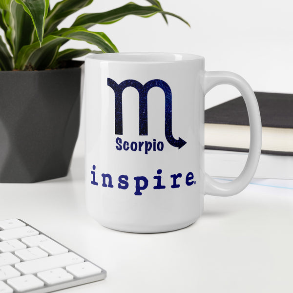 inspire Scorpio Astrology White glossy mug